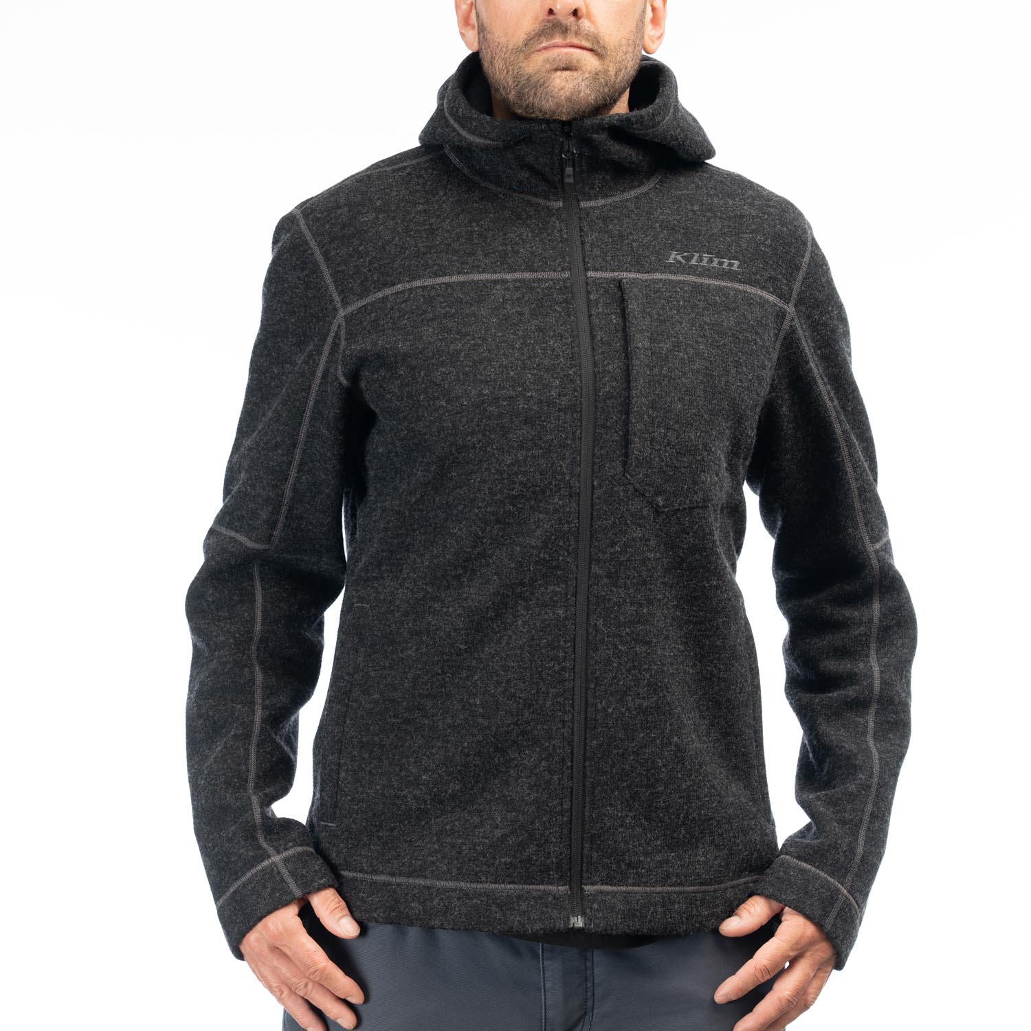 Bighorn Canyon Wool Fleece Hoodie MD Black Heather